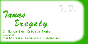 tamas dregely business card