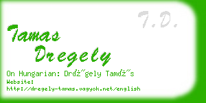 tamas dregely business card